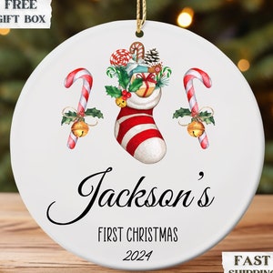 Baby&#39;s First Christmas Ornament Personalized First Christmas Ornament Custom Baby Ornament 2024 New Baby Girl Gift New Baby Boy Gift