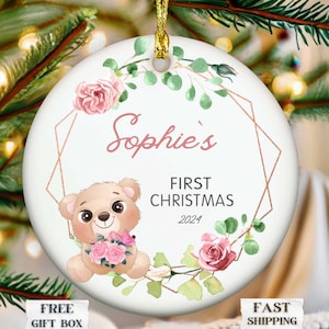 Baby&#39;s First Christmas Ornament - Personalized First Christmas Keepsake - Baby Boy&#39;s First Christmas 2024
