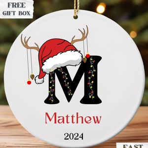 Letter Name Ornament 2024 Family Ornament Custom Initial Ornament Personalized Ornament Name Family Christmas Ornament Christmas gift