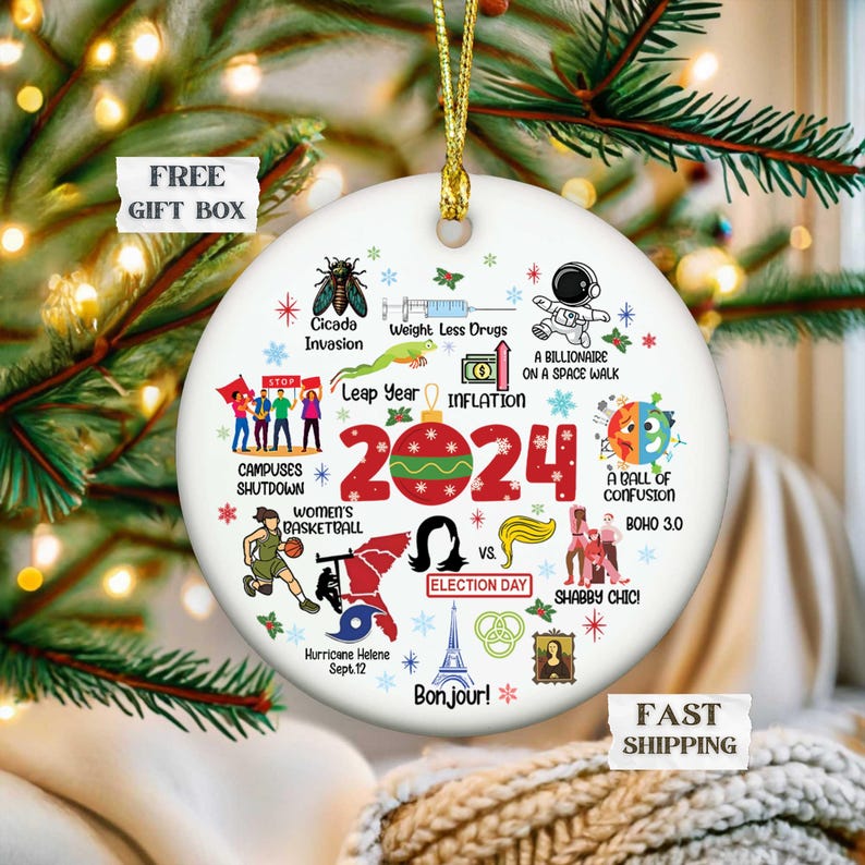 Chirstmas 2024 Ornament Notable Event 2024 Funny Year in Review