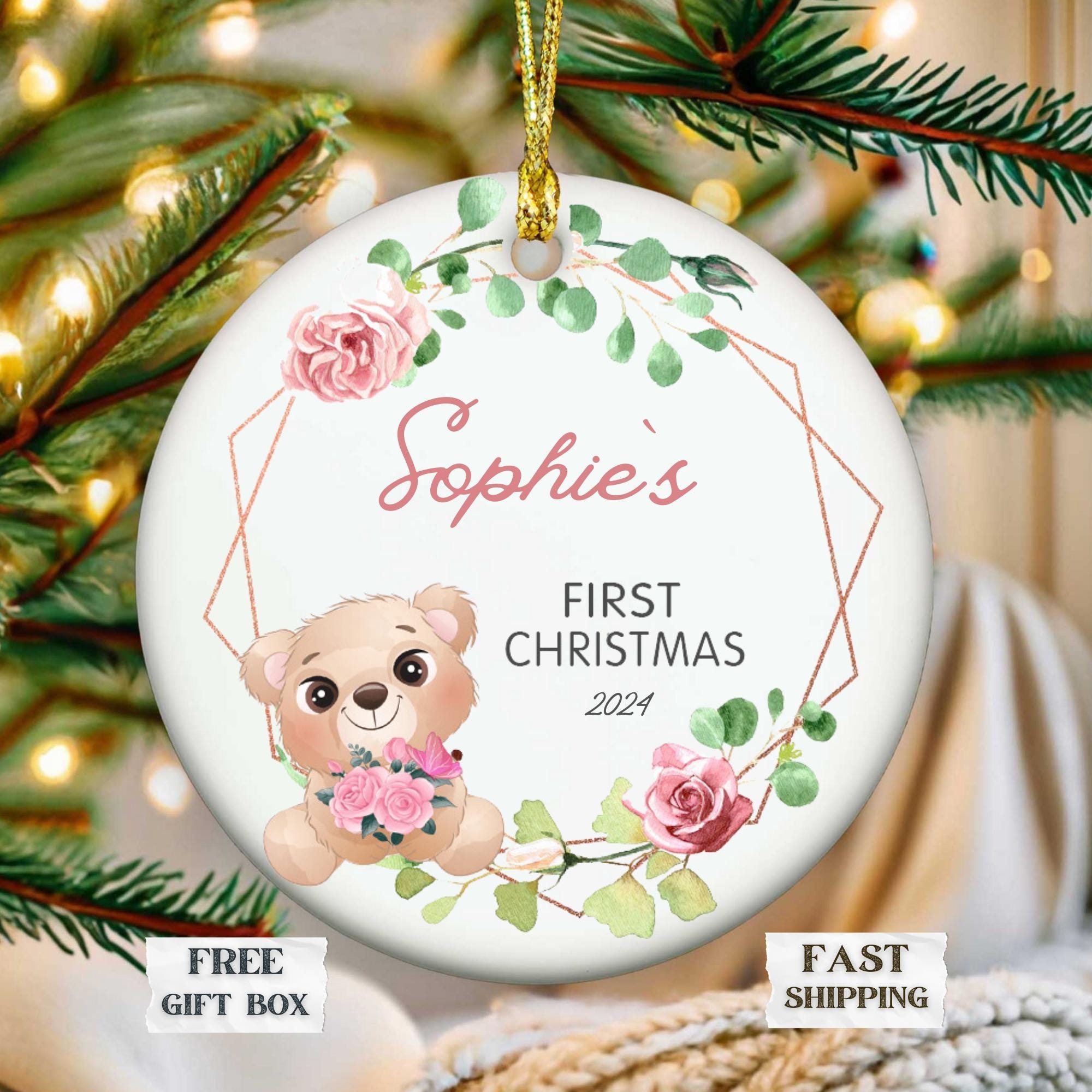 Baby's First Christmas Ornament - Personalized First Christmas Keepsake - Baby Boy's First Christmas 2024