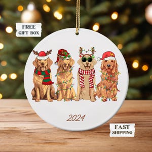 Personalized Golden Retriever Christmas Ornament Christmas Gift for Dog Lover Golden Retriever Lover Gift Golden Retriever Mom Gift