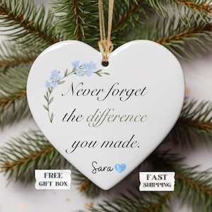 Thank You Christmas Ornament - Thank You Gift 2024 - Personalized Teacher Keepsake - Appreciation Gift for Coworkers