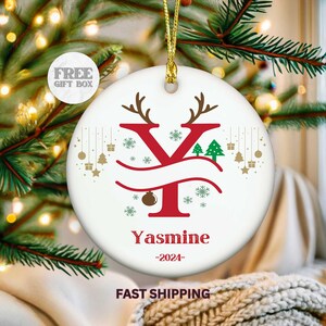 Letter Name Ornament, 2024 Family Ornament, Custom Initial Ornament, Personalized Ornament Name, Family Christmas Ornament, Christmas gift