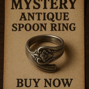 SpoonRing | Mystery Ring| Vintage Ring| Antique Ring| Silver Plated| Made to Size| Spoon | Love Ring | Band Ring| Wearable Ring| Silver