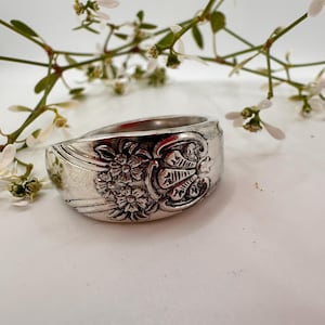 Vintage Silver Plated Spoon Ring: Repurposed Cutlery Jewelry