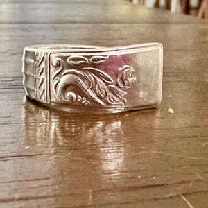 Vintage Silver Plated Spoon Ring: Handcrafted Art Deco Cutlery Jewelry