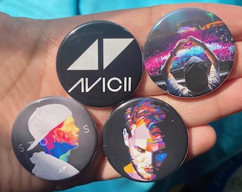 2010s Avicii 1.5" Pinback Buttons - EDM Music Gift, Retro DJ Vibes, Millennial Nostalgia, Stocking Stuffer, Raver Party Accessories 2010s