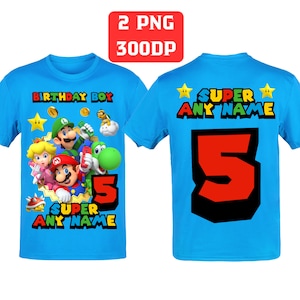 Super Mario-Themed Birthday Boy T-Shirt Design – Personalised Digital Download