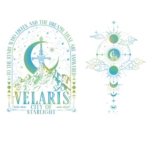 To The Stars Who Listen And The Dreams That Are Answer, Velaris City Of Starlight-shirt, Night Court-shirt, Book Lover-T-shirt, Moon and Stars