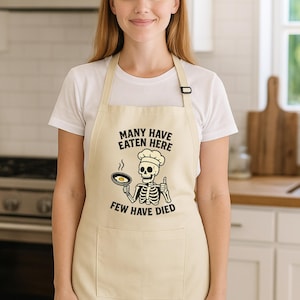 Many Have Eaten Few Have Died Funny Saying Apron I Usually Cook Very Well Funny Apron| Bake BBQ Grill Cook Funny Chef Gift Apron w/ Pockets
