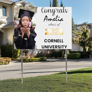 Graduation Yard Sign College Bound, Class of 2025, Custom Grad Sign with Text, College Logo, Senior Grad Sign University Bound, Grad Party