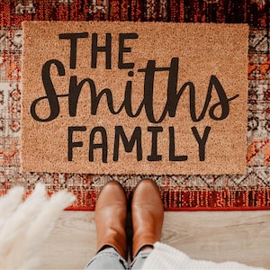 Coir Doormat Welcome Mat for Engagement Weddings Custom Outdoor Rug Double Door