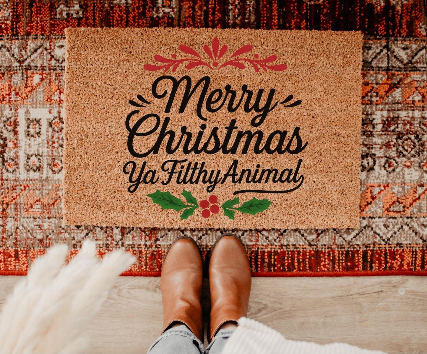 Merry Christmas Ya Filthy Animal Doormat, Christmas