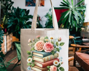 Book Tote Bag, Bookish Tote Bag,Bookish Gift Idea, Book Lover Gift Idea, Cute Book Bag,Aesthetic Bag, Casual Canvas Tote