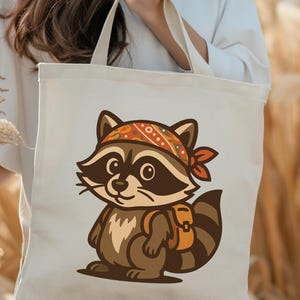 Raccoon Tote Bag, Raccoon Bag, Raccoon Tote, Bear Tote Bag, Design By Miumaxgift, Wild Animal Bag, Canvas Tote Bag, Eco-Friendly Tote Bag