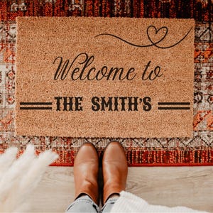 Personalized Wildflower Doormat, Floral Front Door Mat, Housewarming Gift, Coir Doormat Flowers, Spring Porch Decor, Welcome Mat, HomeDecor