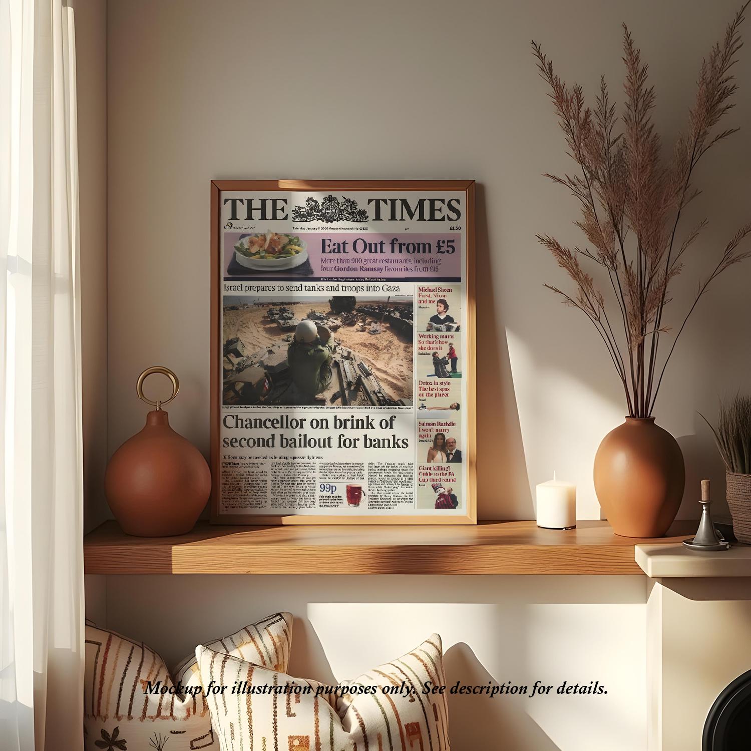 Framed Bitcoin Bailout Framed Poster Chancellor on Brink of Second Bailout  for Banks Times Newspaper Print | Crypto Wall Art - Etsy