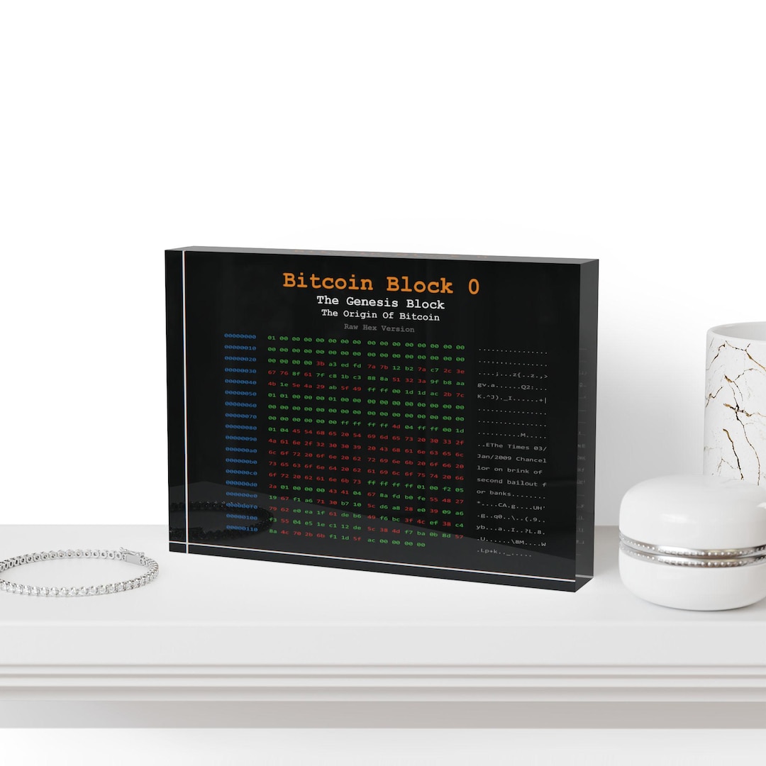 Bitcoin Genesis Block Art | Satoshi Nakamoto Tribute | Original Bitcoin  Block Code | Crypto History Gift | Desk Display Collectible Decor - Etsy
