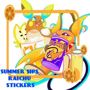 Summer Sips Raichu Stickers