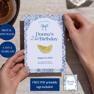 Carton d'invitation modifiable sur le thème de la Méditerranée
