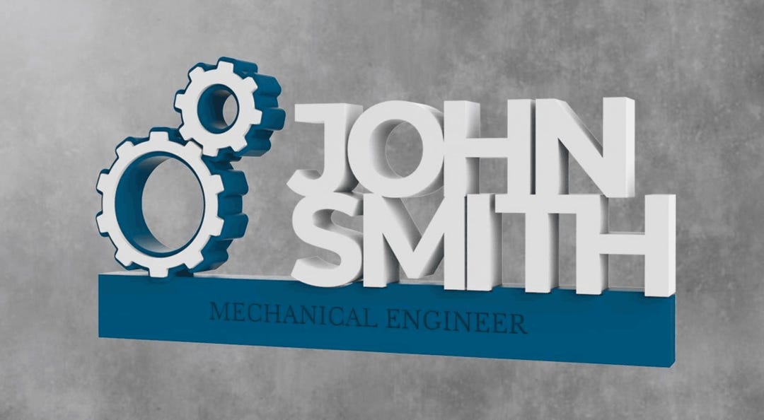 3D Printed Customizable Engineer Sign - Etsy