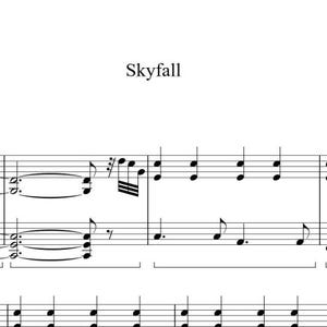 Skyfall Inspired Piano Sheet Music: Beginner Classic (Digital Download)