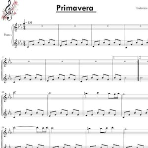 Primavera Einaudi Piano Sheet Music: Intermediate Level (Digital Download)