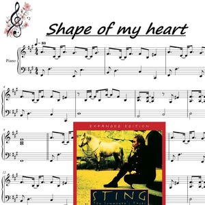 Shape of My Heart 4 pagine Spartiti per pianoforte - Download digitale (4 pagine, livello intermedio) spartiti regali per pianoforte amante della musica