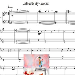 Snow Globe Song piano sheets 3 pages digital download, printable music, music notes, classic music,beginner piano, intermediate piano