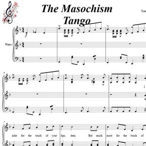 The masochism tango piano sheet music, 5 Pages, Easy Piano Arrangement, Printable Sheet, Instant Download