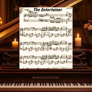 The Entertainer - Scott Joplin Piano Sheet Music for Intermediate Level (4 Pages, PDF) piano sheet music piano gifts