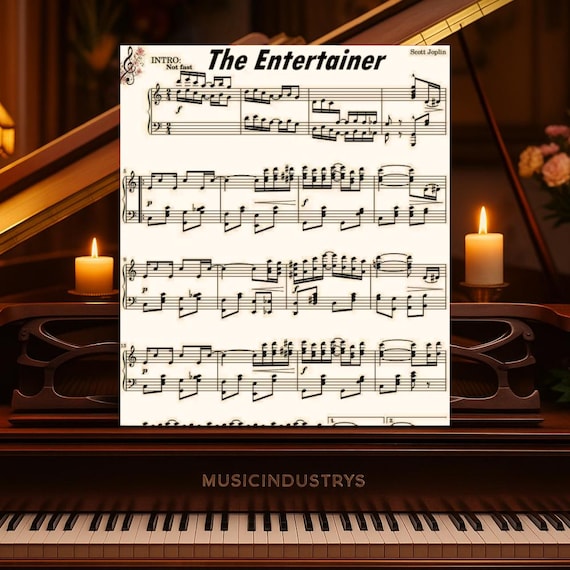 Scott Joplin the Entertainer Piano Sheet Music: Intermediate Level