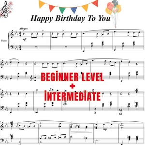 Happy Birthday To You Easy Piano Sheet | Kids & Adults | Digital Download PDF