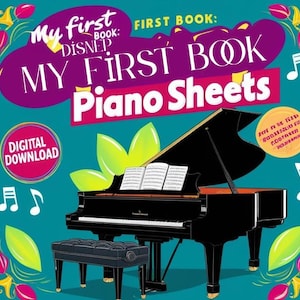 My first book piano sheets 85 pages printable music, music notes, classic music,beginner piano, kids piano