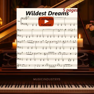 Wildest Dreams Piano Sheet Music: Intermediate Level (Printable PDF, Instant Download)