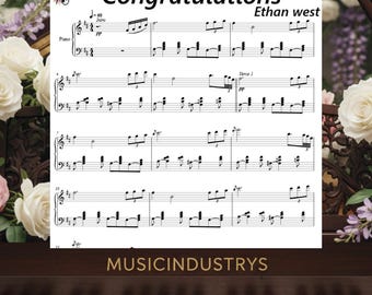 Congratulazioni spartiti per pianoforte Solo intermedio (3 pagine download digitale) include un pianificatore settimanale