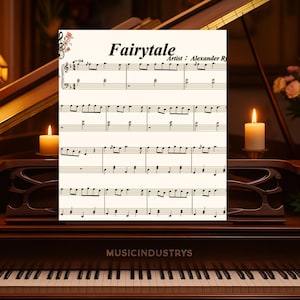 fairytale Piano Sheet Music 6 Pages, Easy Piano Arrangement, Printable Sheet, Instant Download beginner piano.