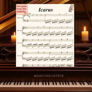 Icarus Piano Sheet Music 6 Pages, Easy Piano Arrangement, Printable Sheet, Instant Download beginner piano.
