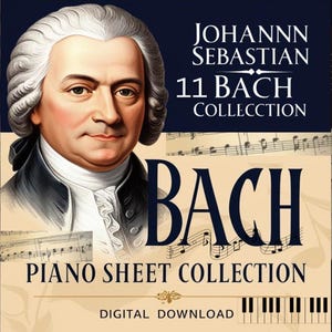 Bach Piano Sheet Music Collection: Intermediate Level (Digital Download)