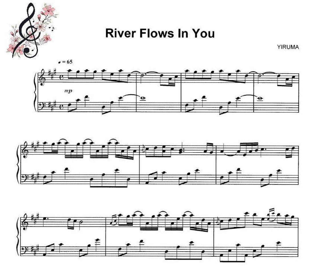 River Flows in You Piano Sheet Music | Intermediate Level | 3 Pages PDF ...