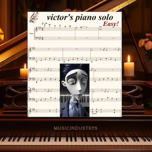 Corpse Bride Victor&#39;s Piano Solo Klavier Notenblatt Easy Piano , bedruckbares Notenblatt, Instant Download Anfänger Klavier, digitaler Download, PDF