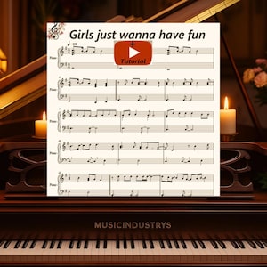 Girls Just Want to Have Fun Piano Sheet Music: Intermediate Level (Printable PDF)