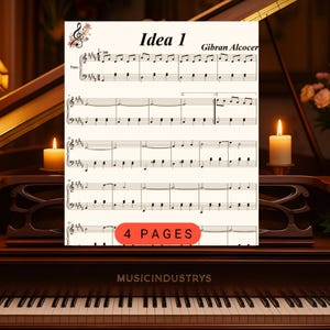 İdea 1 Klavier Noten 4 Seiten, Einfaches Klavier , bedruckbares Blatt, Sofort Download Anfänger Klavier digitaler Download