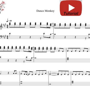inspired by dance monkey piano sheets 2 pages digital download, printable music, music notes,