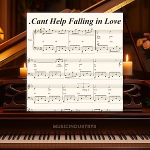 Cant Help Falling in Love - spartito per pianoforte (2 pagine, musica stampabile, regali per pianoforte, regalo per amanti della musica, note musicali, stampa musicale)