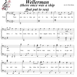 Wellerman  Piano Sheet Music, 3 Pages, Easy Piano Arrangement, Printable Sheet, Instant Download