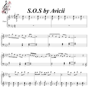 I SoS: Piano Sheet Music, 3 Pages, Easy Piano Arrangement, Printable Sheet, Instant Download
