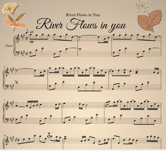 Vintage River Flows in You Piano Sheet Music (digital Download