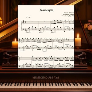 Passacaglia - Johann Christoph 4 pages Friedrich Bach Piano Sheet Music for Intermediate Level  PDF) piano gifts digital sheet music ,music